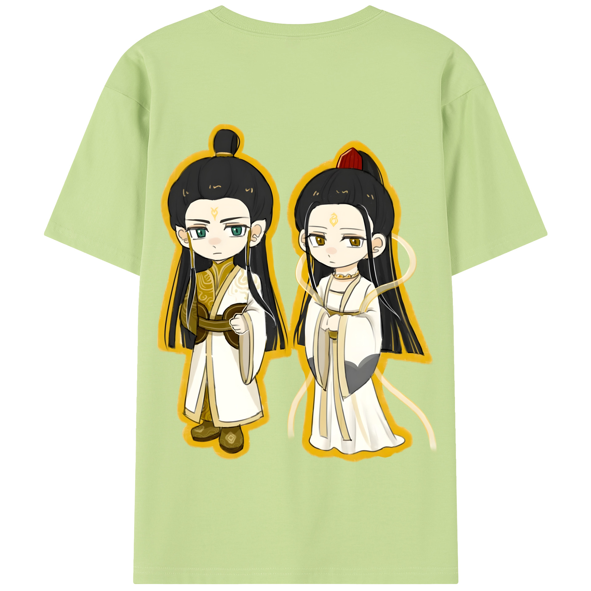 （画像用） Ne Zha 2 ナタ 魔童の大暴れ 綿100％半袖Tシャツ（背面プリント）